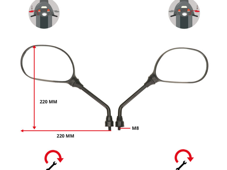 Spiegelset Dmp Rechthoekig 8mm Zwart Agility