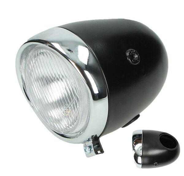 koplamp guia ei-model 130mm zwart bromfiets