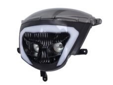 Koplampunit DMP + LED lamp new style zwart/smoke — geschikt voor Piaggio
