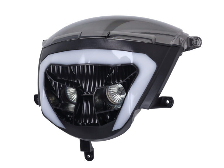 Koplampunit DMP + LED lamp new style zwart/smoke — geschikt voor Piaggio