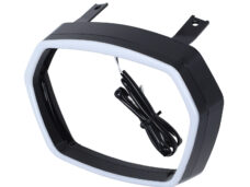 Koplamprand DMP LED Evo-1 zwart glans — geschikt voor Vespa Sprint