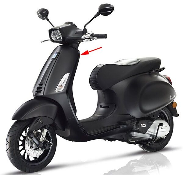 sierstrip Piaggio origineel beenschild [notte] links zwart glans sprint cm2984035
