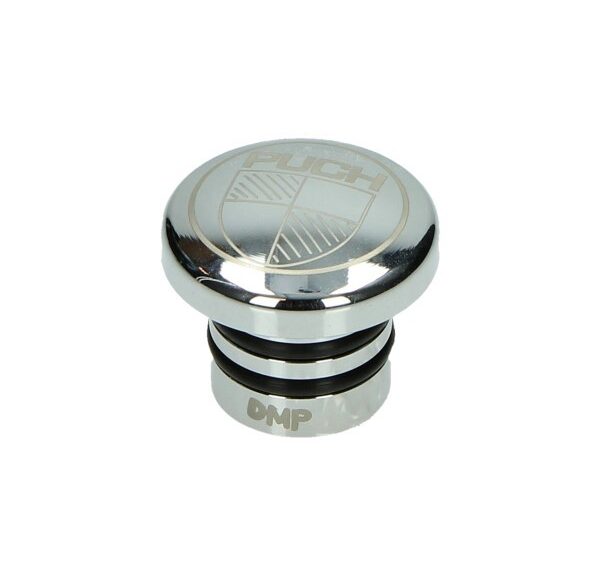 benzinetankdop DMP rvs rond + logo 30mm puch maxi