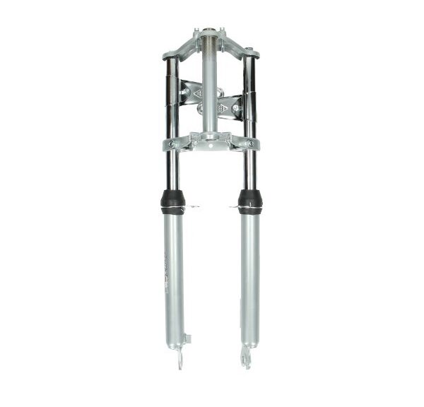 voorvork EBR kort breed compleet zilver puch maxi