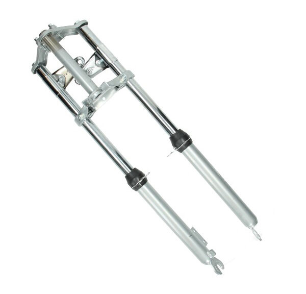 Voorvork EBR lang breed compleet zilver — geschikt voor Puch Maxi