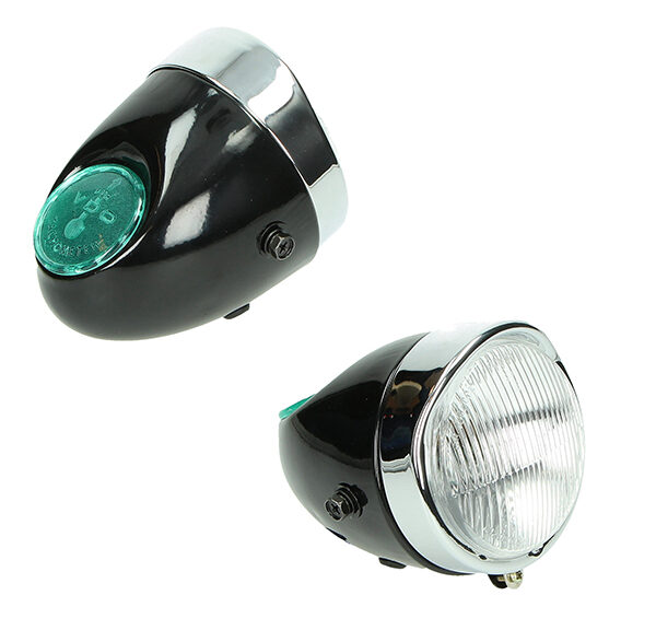 Koplamp oldtimer maxi-n zwart — geschikt voor Puch Maxi