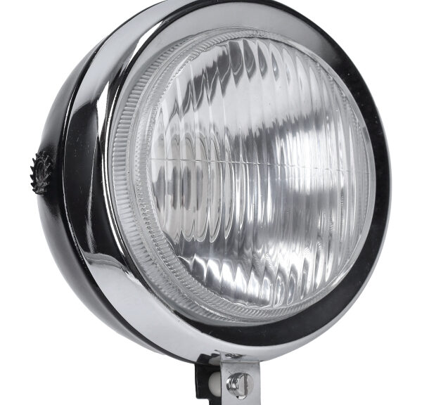 Koplamp DMP rond zwart glans — geschikt voor Puch Maxi
