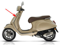 Sierstrip Piaggio origineel beenschild — geschikt voor Piaggio Linksboven Antraciet Primavera