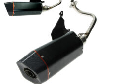 Uitlaat bullet racing zwart/carbon zip 4t