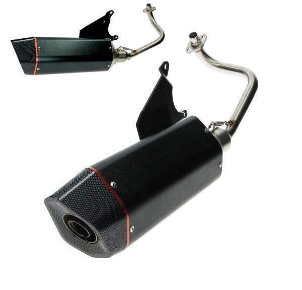 Uitlaat bullet racing zwart/carbon zip 4t