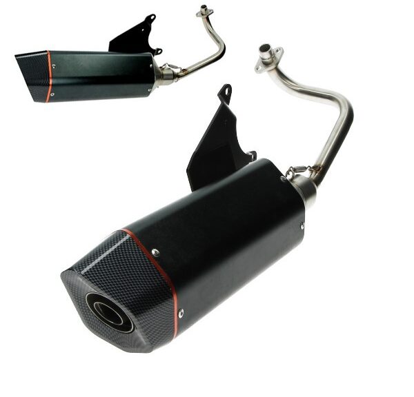 uitlaat bullet euro-2 racing zwart/carbon zip 4t