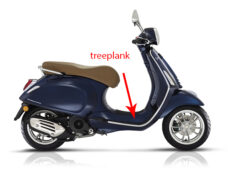 Treeplank Piaggio origineel mat blauw — geschikt voor Piaggio 288