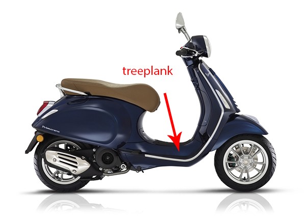 treeplank Piaggio origineel mat blauw 288/a primavera 67361200dy