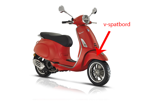 Voorspatbord Piaggio origineel mat rood — geschikt voor Piaggio 896