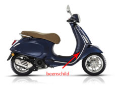 Beenschild Piaggio origineel blauw met — geschikt voor Piaggio 289