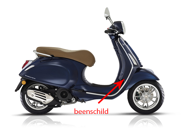 Beenschild Piaggio origineel blauw met — geschikt voor Piaggio 289