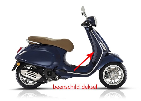 beenschild Piaggio origineel deksel blauw met 289/a primavera 67361800dk