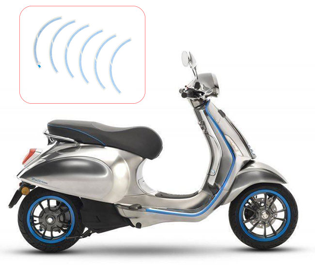 Stickerset Piaggio origineel voorwiel blauw — geschikt voor Piaggio Elettrica
