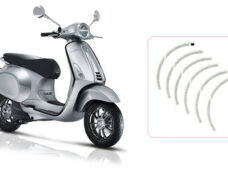 Stickerset Piaggio origineel voorwiel zwart — geschikt voor Piaggio Elettrica