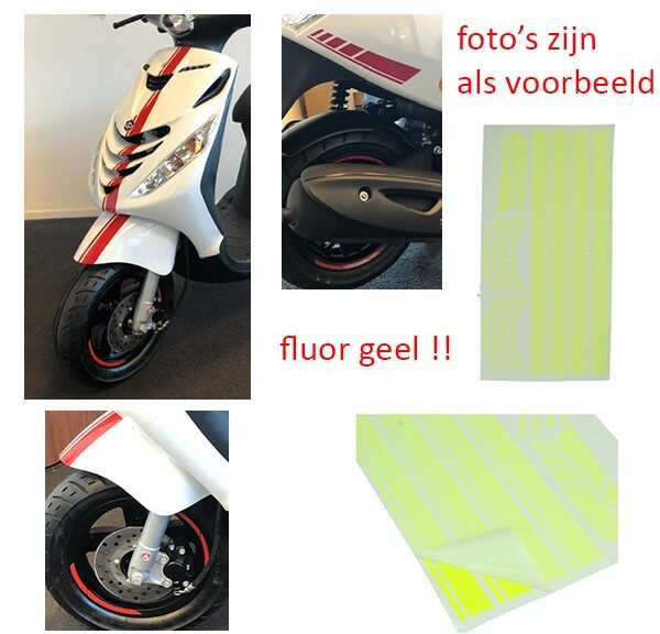 stickerset sport euro-2/4/5 AMG geel fluor 14-delig zip2000
