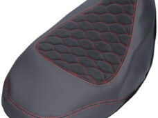 Buddydek Regia Piaggo designo alcantara zwart/rood (stiksels)