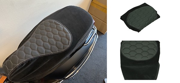 buddydek Regia (made in EU) Vespa designo alcantara zwart/grijs (stiksels) primavera