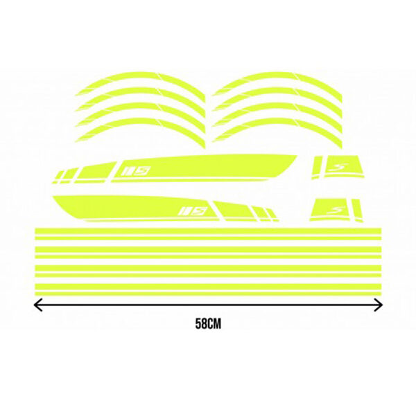 Stickerset sport /4/5 AMG geel fluor 16-delig primavera