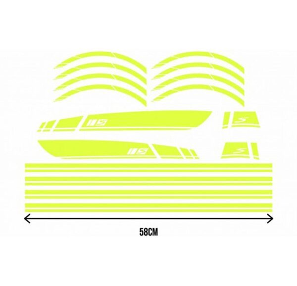stickerset sport euro-2/4/5 AMG geel fluor 16-delig primavera
