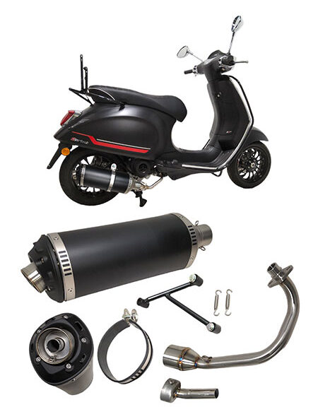 Uitlaat Power1 Evo-1 zwart/alu primavera 4t-2v