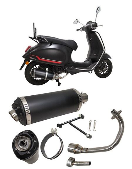 uitlaat Power1 euro-2 Evo-1 zwart/alu primavera 4t-2v