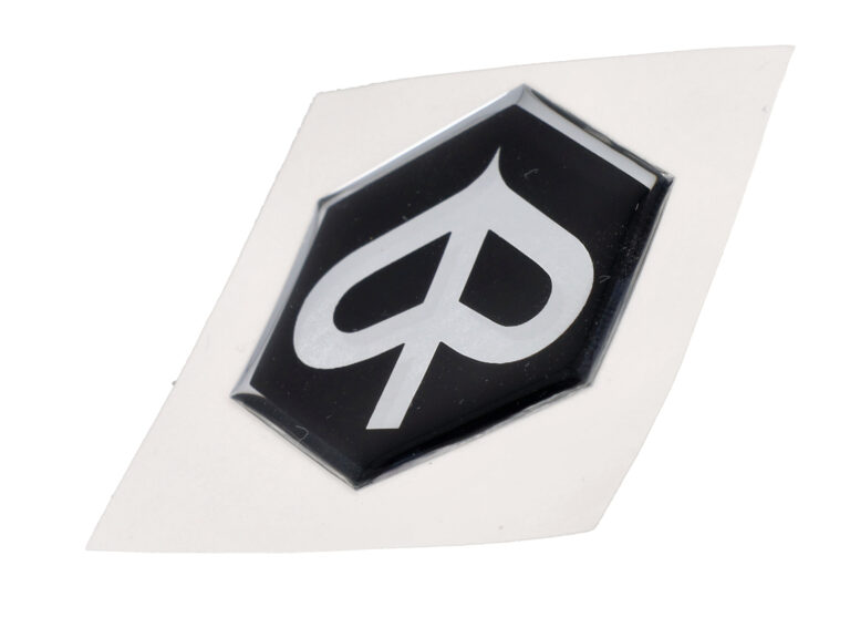 Sticker Logo Voorscherm Zwart/chroom Zeskant 3d Piaggio, Zip2000