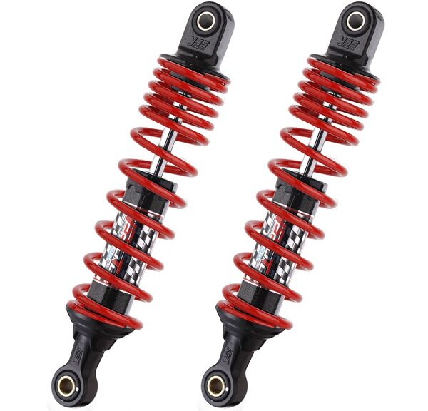 schokbrekerset yss hybrid DTG maxi scooter beverly x7 125/250/ x-evo 125/250/horwin achter 360mm rood x8