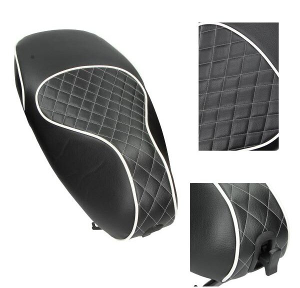 buddydek Regia (made in EU) Vespa Chesterfield zwart met witte bies primavera