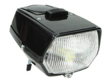 Koplamp DMP LED met lichtschakelaar zwart — geschikt voor Puch Maxi
