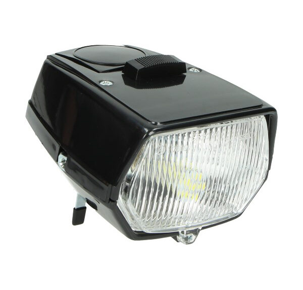 Koplamp DMP LED met lichtschakelaar zwart — geschikt voor Puch Maxi
