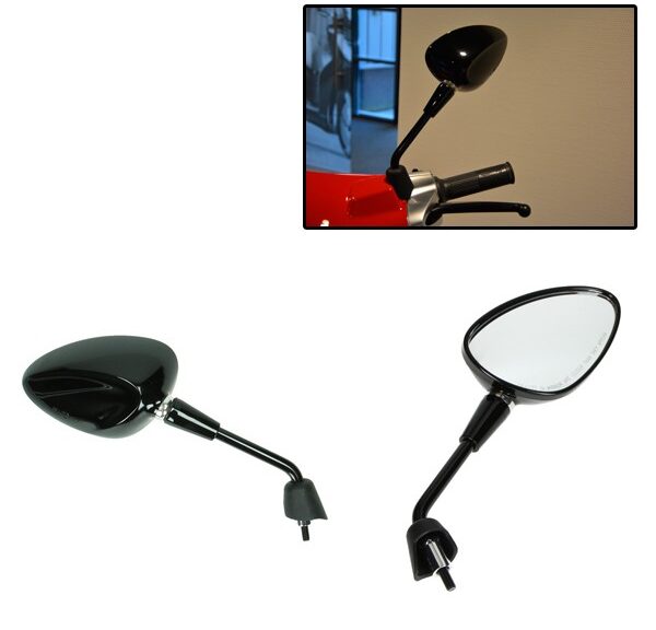 spiegelset kort model origineel E-keur zwart glans vespa