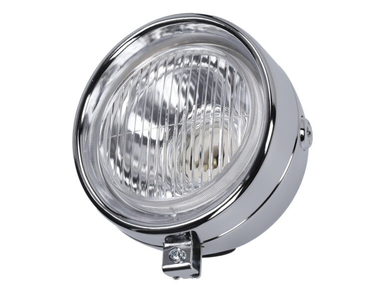 Koplamp DMP rond 130mm chroom classic — geschikt voor Puch Maxi