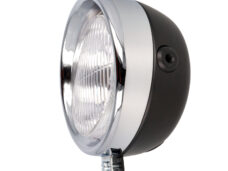 Koplamp DMP rond classic zwart — geschikt voor Puch Maxi