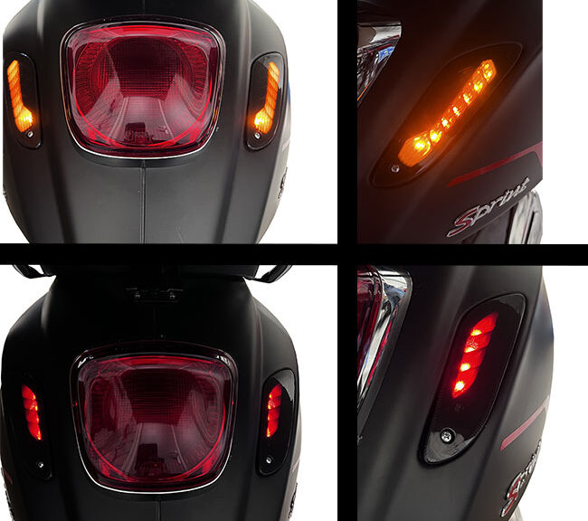 Knipperlichtset DMP LED E-KEUR SP +achterl dagrijverlichting achter donker smoke primavera