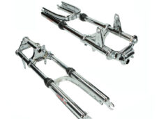 Voorvork EBR lang breed + versterkte stabilisator compleet chroom — geschikt voor Puch Maxi
