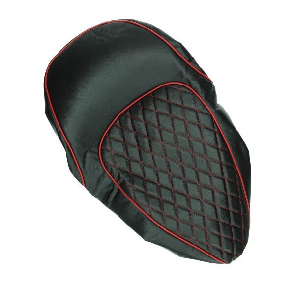 buddydek Regia (made in EU) Chesterfield zwart met rode bies vespa lx