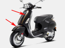 Stickerset Piaggio origineel voorscherm voorspatbord — geschikt voor Piaggio Antraciet