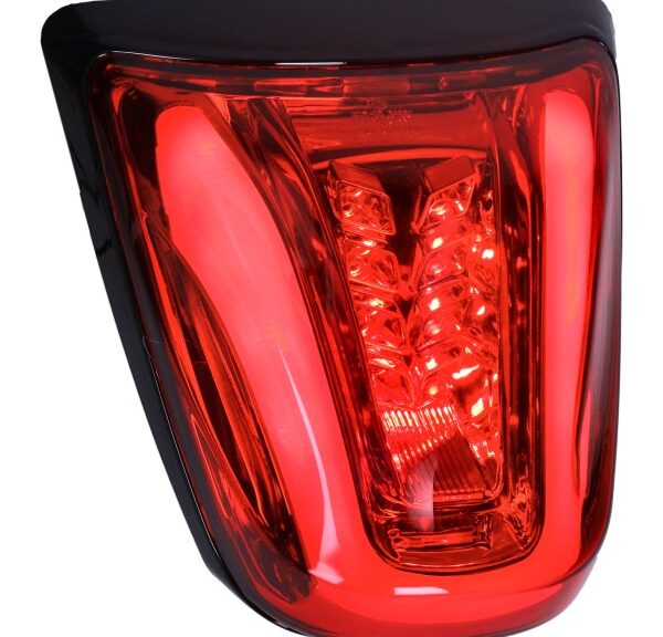 achterlicht DMP led tube E-keur rand zwart glans/rood glas primavera