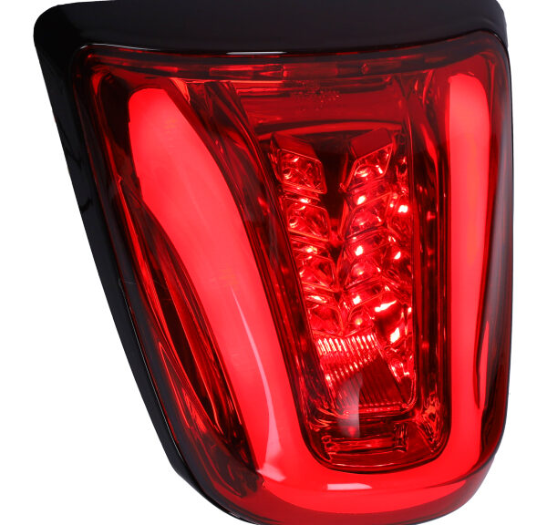 Achterlicht DMP LED tube E-KEUR rand mat zwart/rood glas primavera
