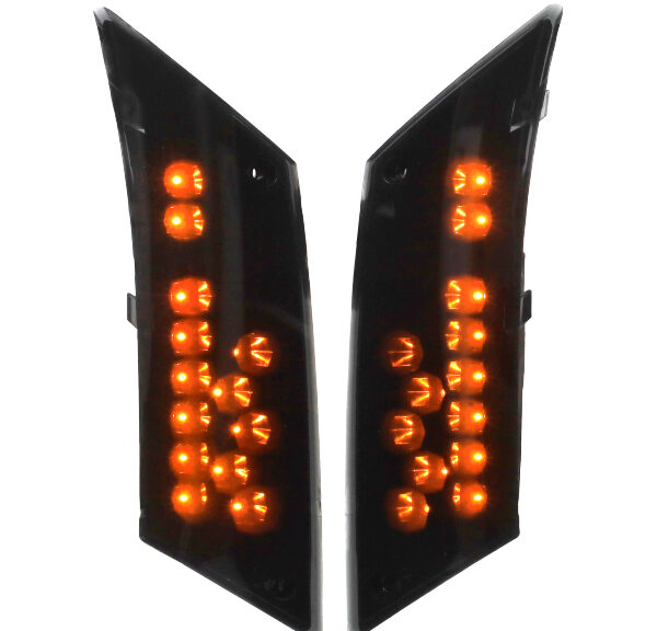 Knipperlichtset DMP LED matrix oplopend achter smoke — geschikt voor Piaggio