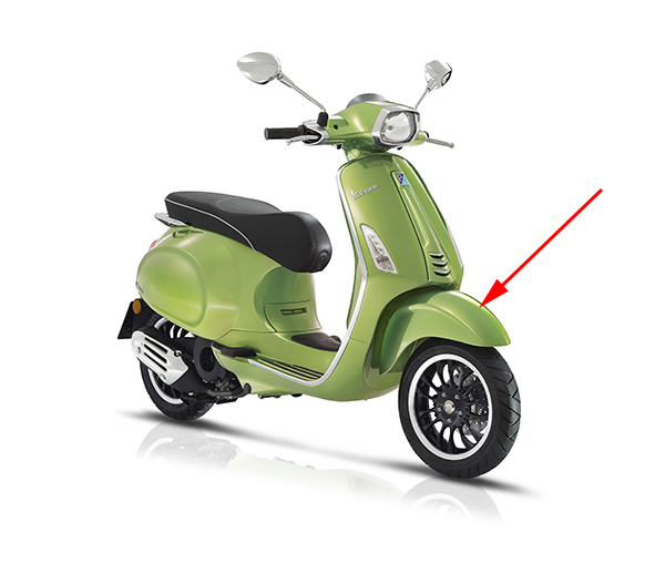 Voorspatbord Piaggio origineel groen — geschikt voor Piaggio Metallic 341