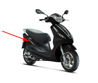 Zijscherm Piaggio origineel rechts zwart — geschikt voor Piaggio Grafite 79