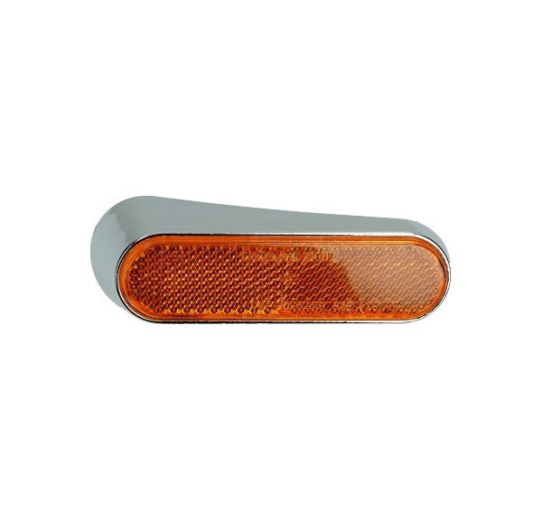 reflector Piaggio origineel + houder oranje linksachter chroom beverly
