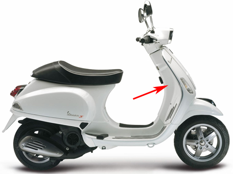 Beenschild Piaggio origineel wit — geschikt voor Piaggio