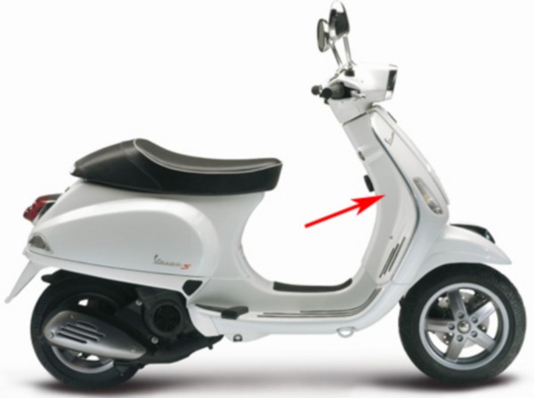 beenschild Piaggio origineel wit monte 544 vespa S 65711800br